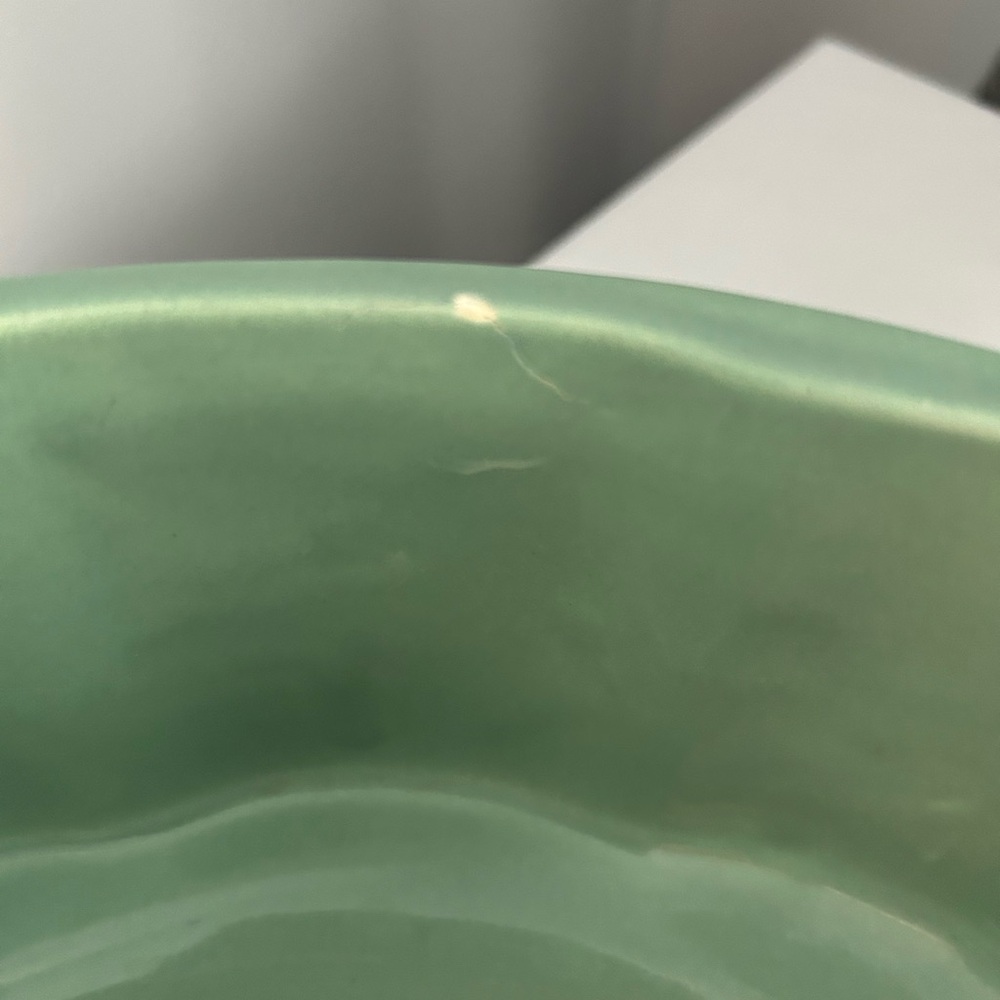 Vintage MCM  Haeger Green Ceramic Bowl - Picture 4 of 8